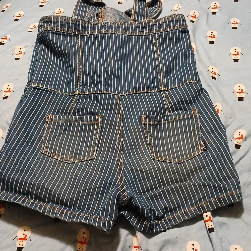 DKNY Blue Striped Denim Romper girls 6X